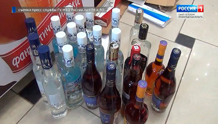 13 тысяч бутылок коньяка и 130 коробок сигарет изъято у петербургского бизнесмена, как контрафакт