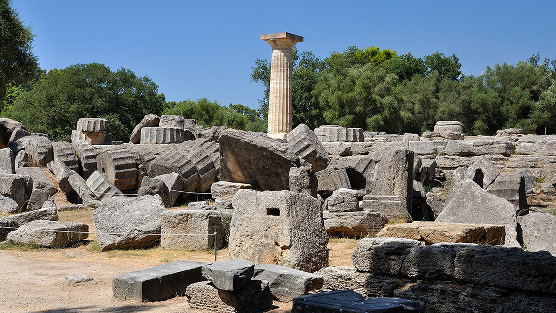 Статуя Зевса в Олимпии развалины