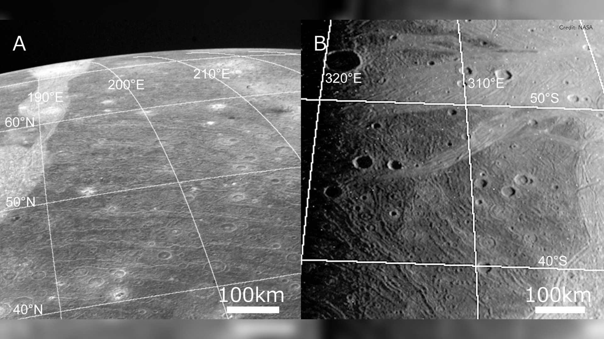 Ганимед ударные кратеры