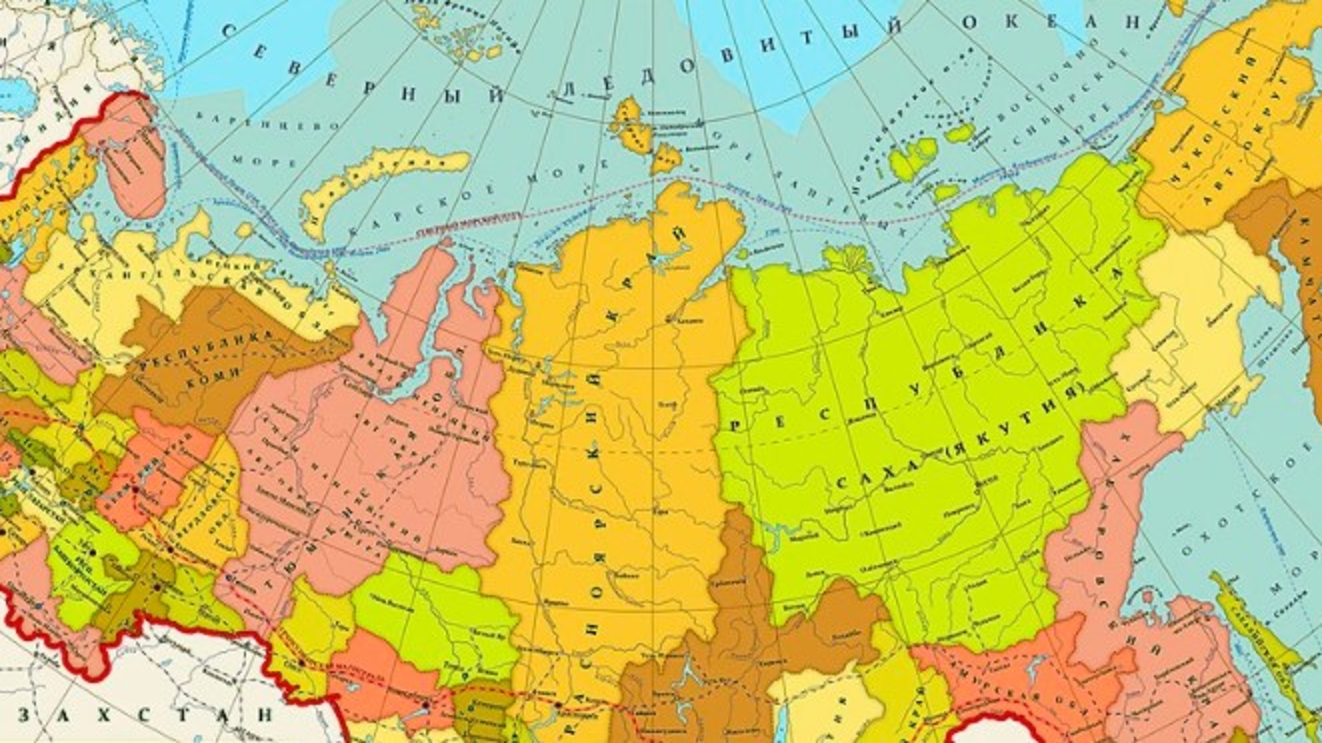 Карта России с городами крупным планом