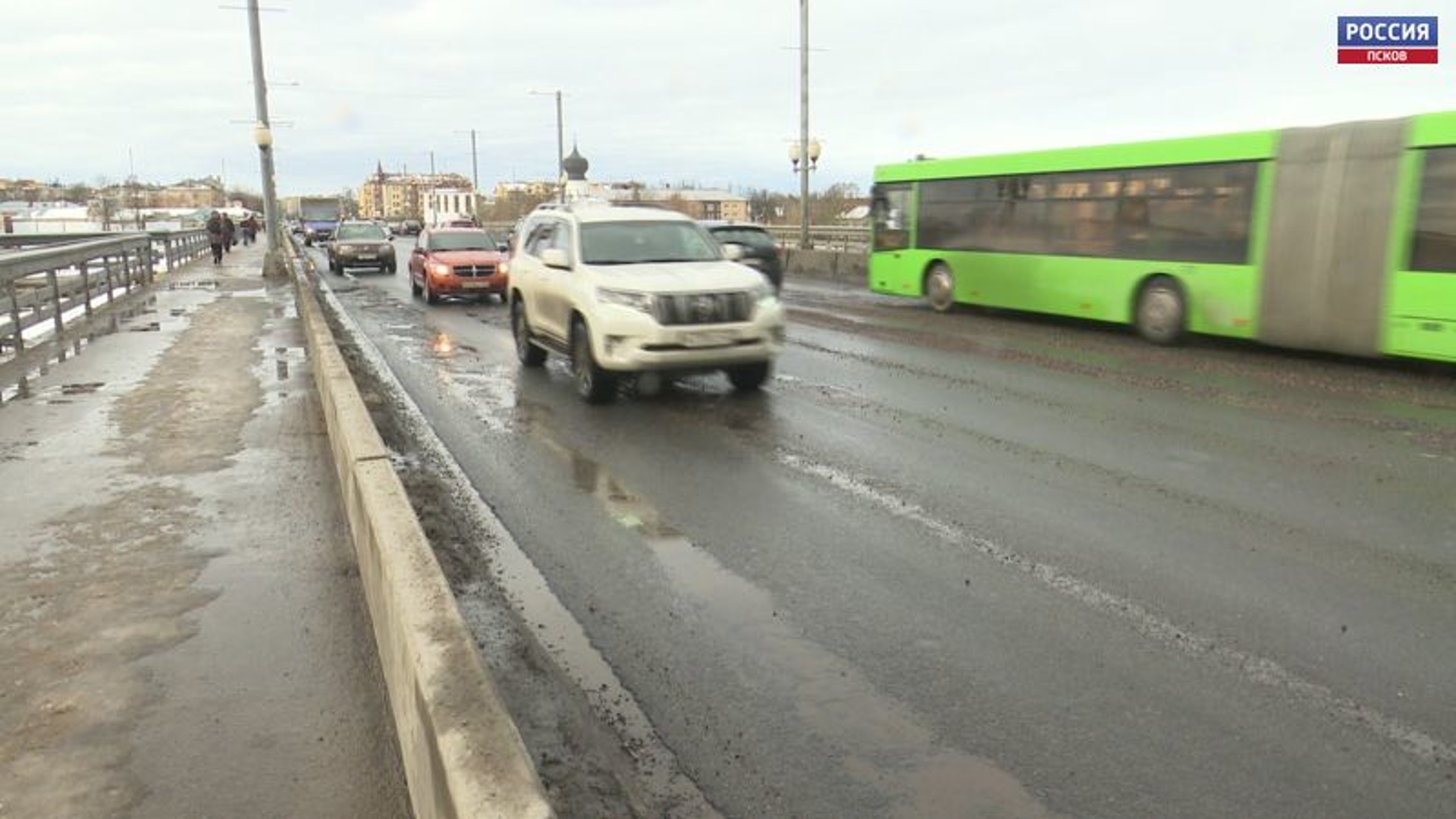 Строительство ольгинского моста в пскове