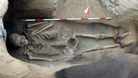 Раскопки в Популонии. Скелет юноши в железных оковах. Фото: Giorgio Baratti