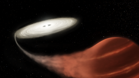 Белый карлик буквально высасывает вещество из близкой звезды.