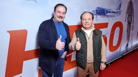 Фото с премьеры фильма "Небо". Денис Юченков и Андрей Федорцов