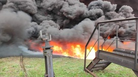 Обнародовано видео пожара на нефтезаводе в Донбассе