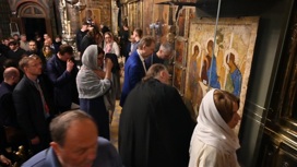 Патриарх Кирилл провел божественную литургию в Троице-Сергиевой лавре