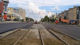 Трамвайные пути заменили на перекрестке улиц Кирова и Пушкинской в Ижевске