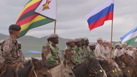 Международный этап конкурса "Конный марафон" среди кавалерийских подразделений стартовал в Монголии