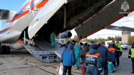МЧС показал кадры вылета из Ижевска спецборта с пострадавшими