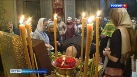 Мощи преподобного Сергия Радонежского в Софийском соборе