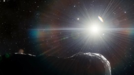Астероид, траектория которого пролегает ближе к Солнцу, чем орбита Земли, в представлении художника.