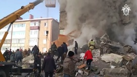 СК показал видео работ на месте обрушения пятиэтажки на Сахалине