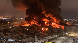 МЧС показало видео с места пожара в гипермаркете OBI