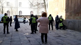 В Киеве полицейские охраняли спокойствие раскольников во время службы в Успенском соборе