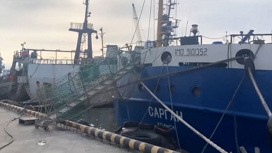 Трое рабочих погибли при обследовании затонувшей баржи на Сахалине
