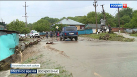 Аул Ходзь оказался затопленным  в результате дождевого паводка