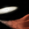 Белый карлик буквально высасывает вещество из близкой звезды.