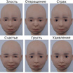 Выражения лица, составляющие шесть основных эмоций андроида Николы. Перевод Вести.Ru.
