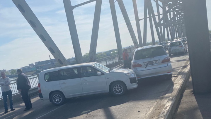 Четыре автомобиля столкнулись вчера на зейском мосту