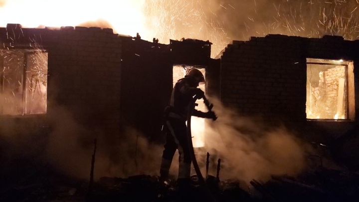 В деревне Вишняково Владимирской области дотла сгорел частный жилой дом