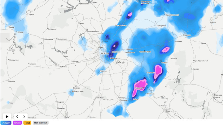 Коломна карта осадков онлайн
